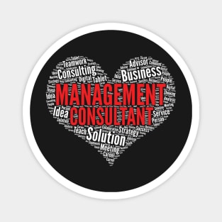 Management consultant Heart Shape Word Cloud Design graphic Magnet